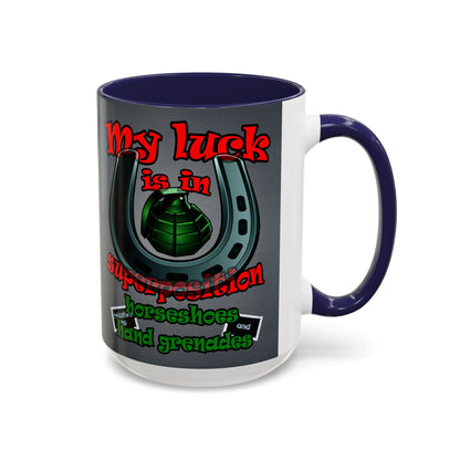 my luck - Accent Mug (grey-light grey)