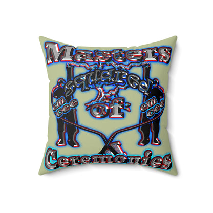 em cee squared - Spun Polyester Square Pillow - (moss green)