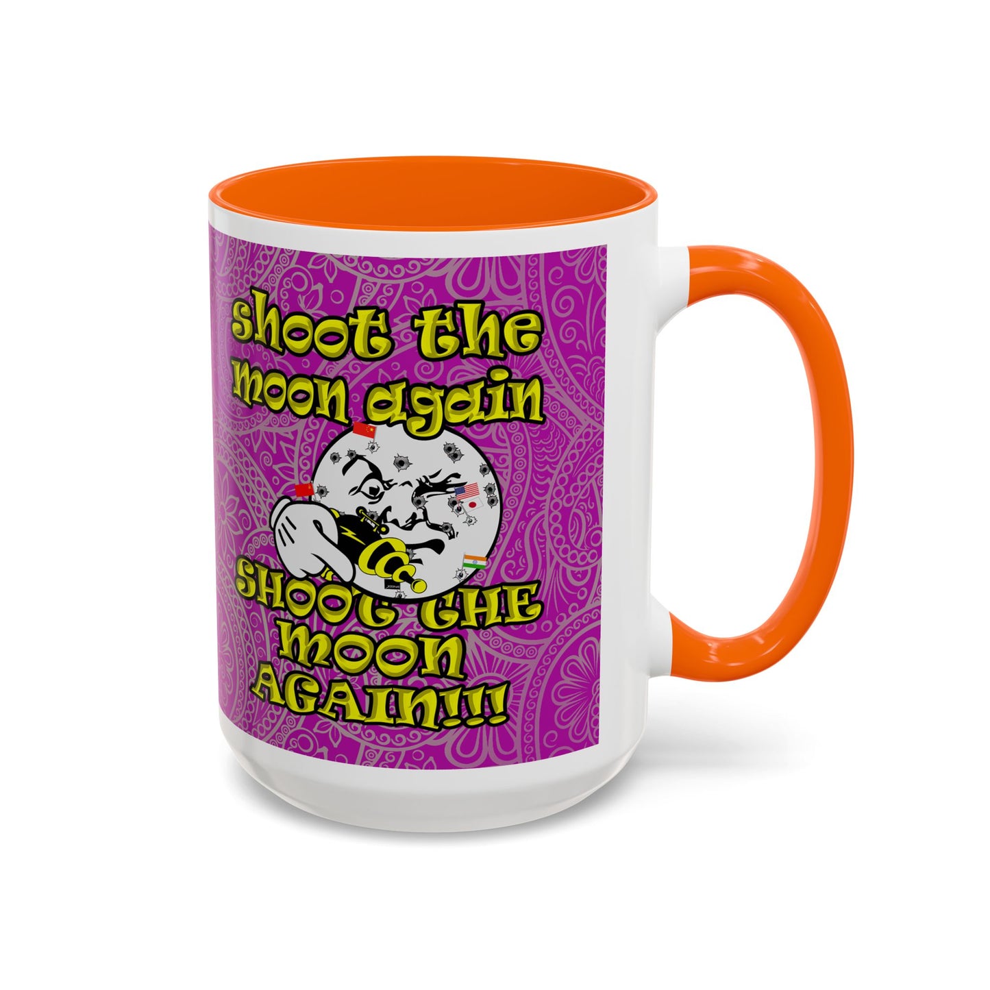 shoot the moon again - Accent Mug (pink swirl)