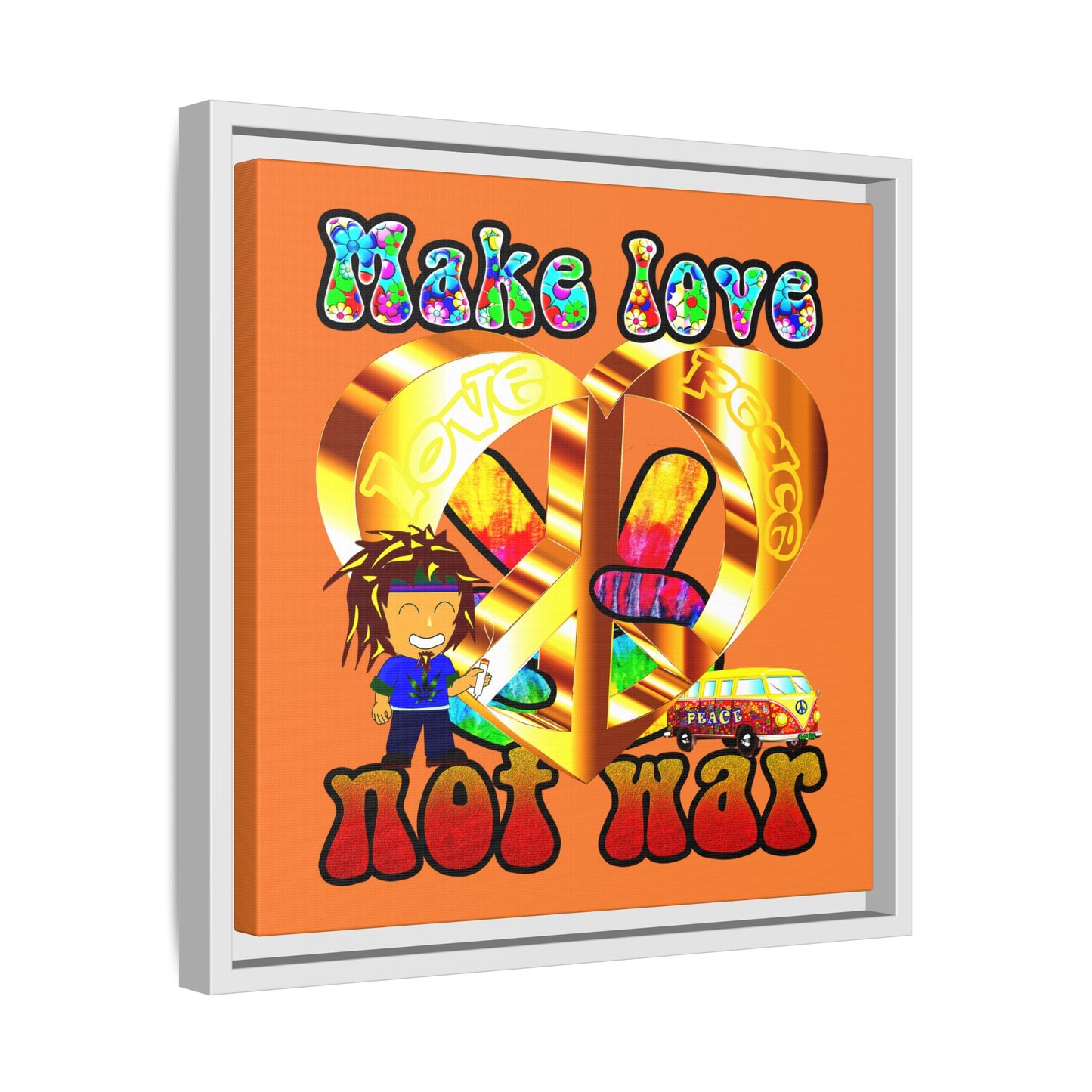 love peace - framed canvas art (crusta)