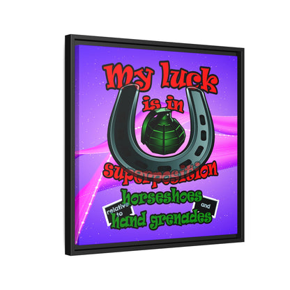 my luck - framed canvas art (purple-pink wave)