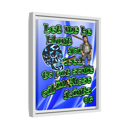 og - framed canvas art (blue-white wave)