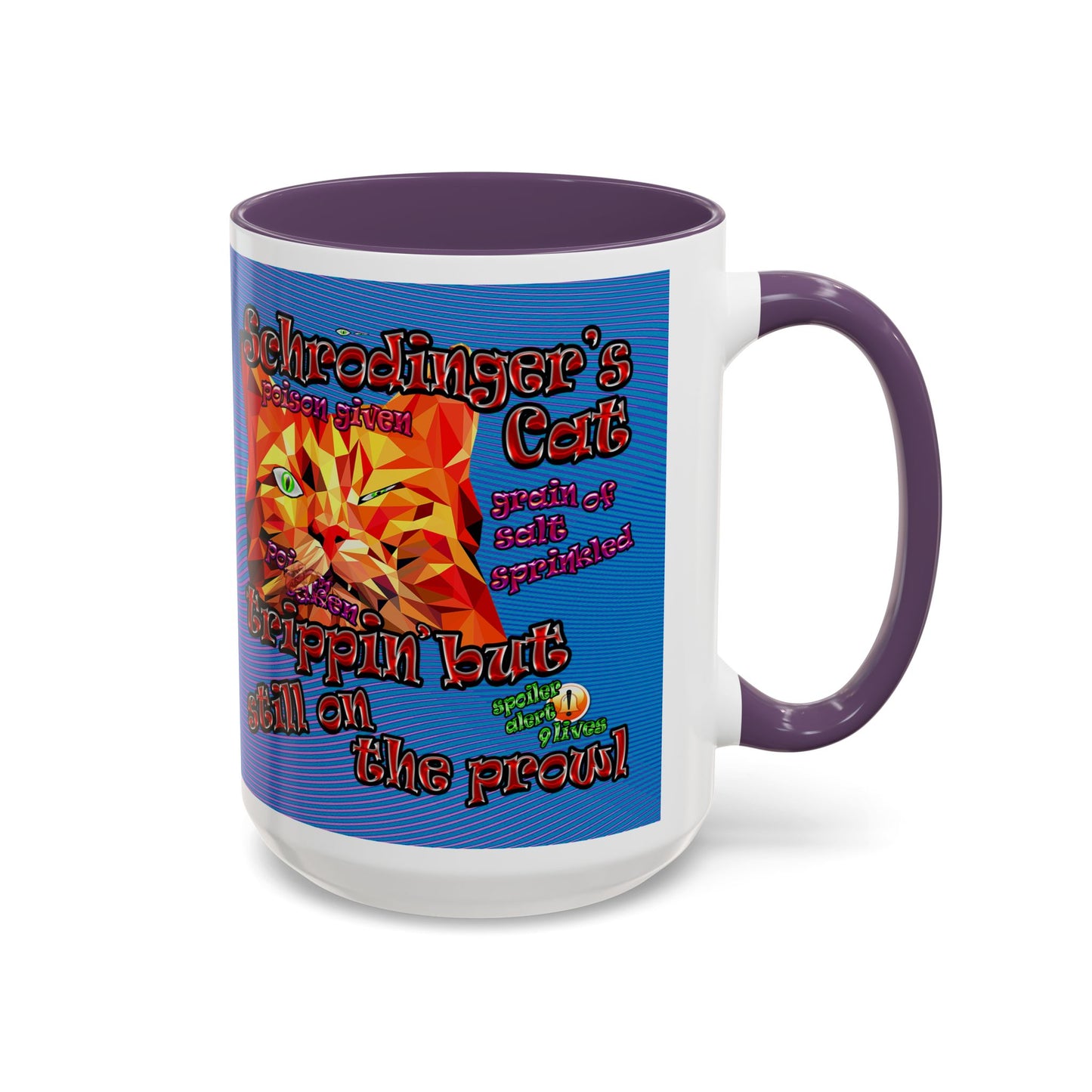 schrodinger's cat - Accent Mug (light blue-purple wave)