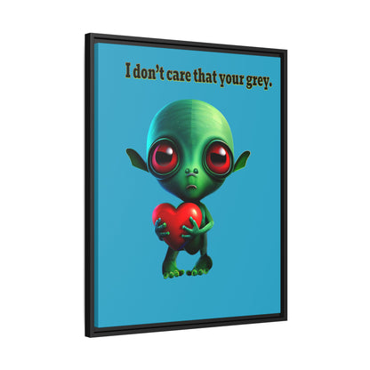 I don't care that your grey - framed canvas art (turquoise)