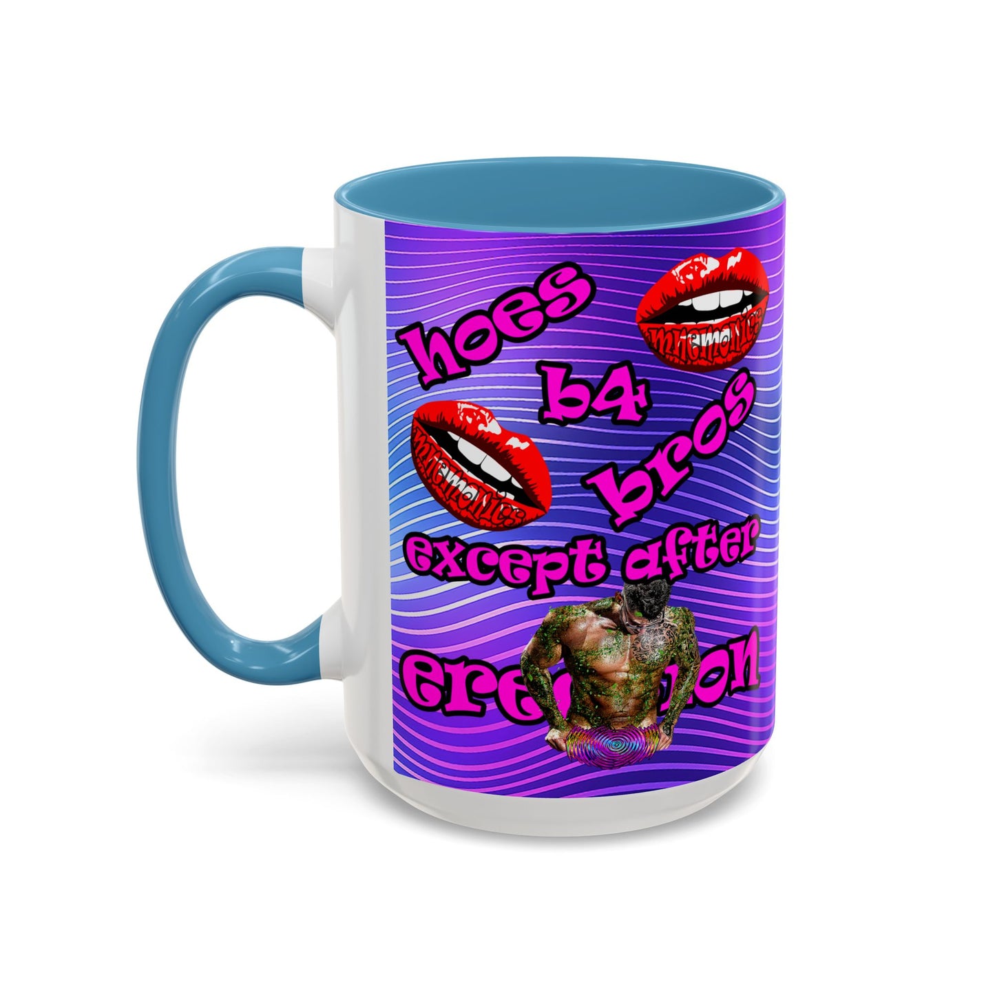 hoes b4 bros - Accent Mug (purple wave)