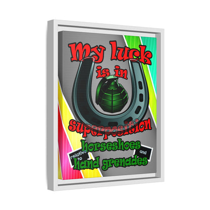 my luck - framed canvas art (rainbow split)