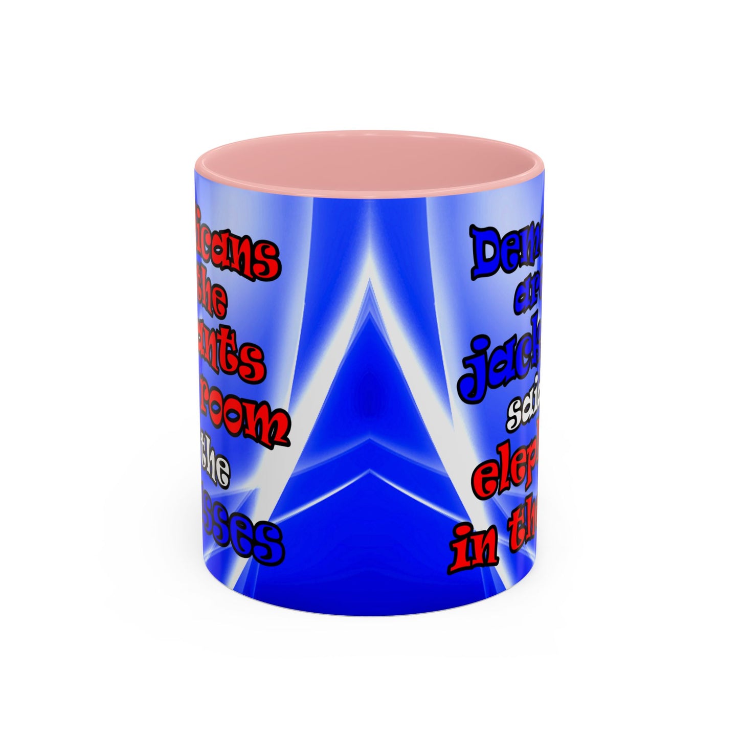 donkeys and elephants - Accent Mug (blue-white wave)
