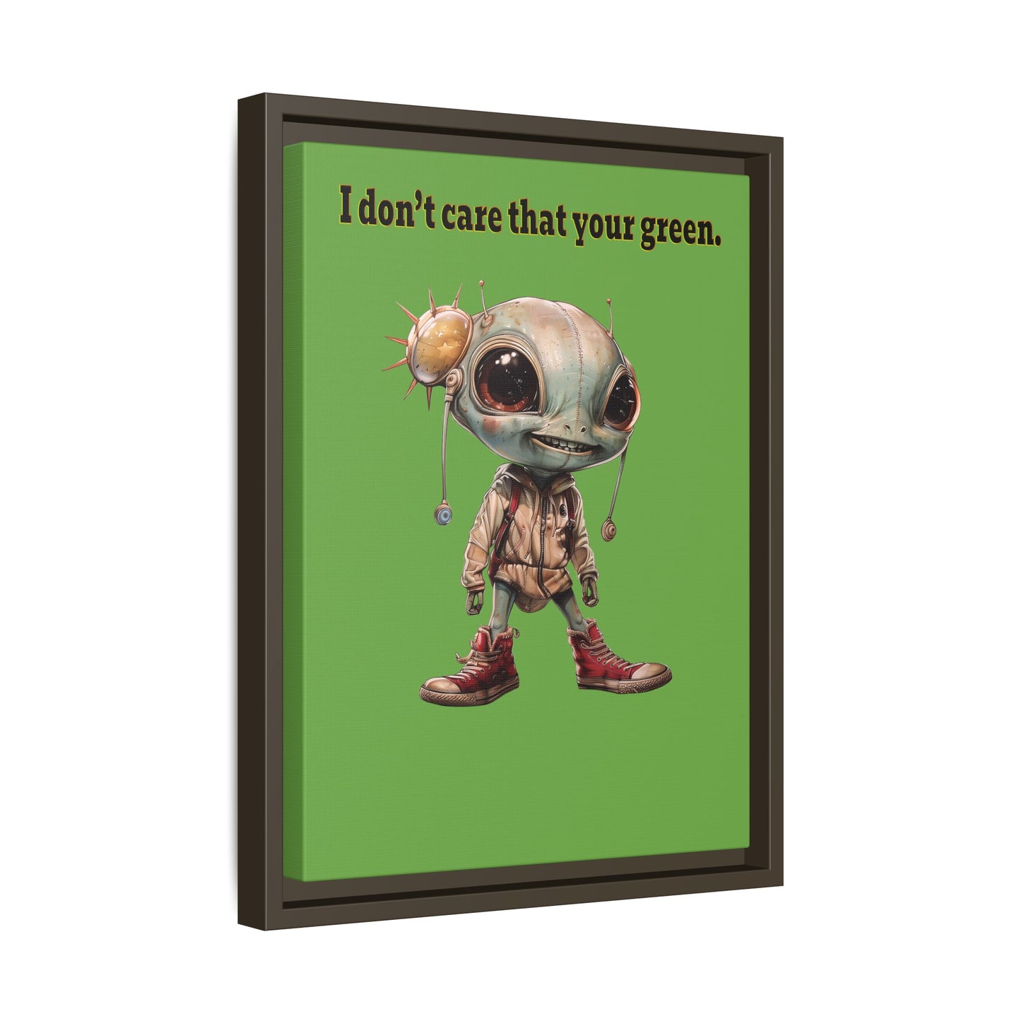 I don't care that your green - framed canvas art (green)