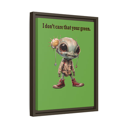 I don't care that your green - framed canvas art (green)