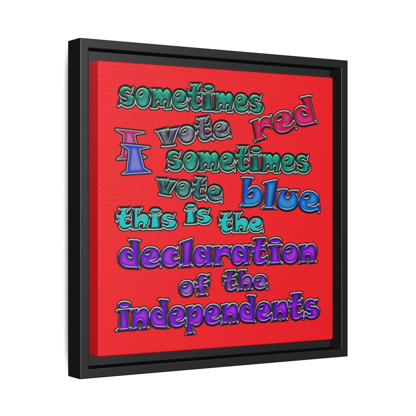 declaration of the independents - framed canvas art (red)