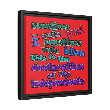 declaration of the independents - framed canvas art (red)