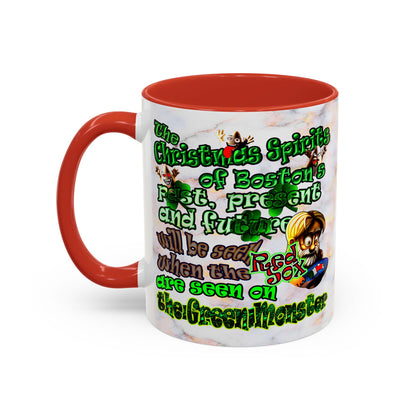 christmas spirits of boston - Accent Mug (white marble)