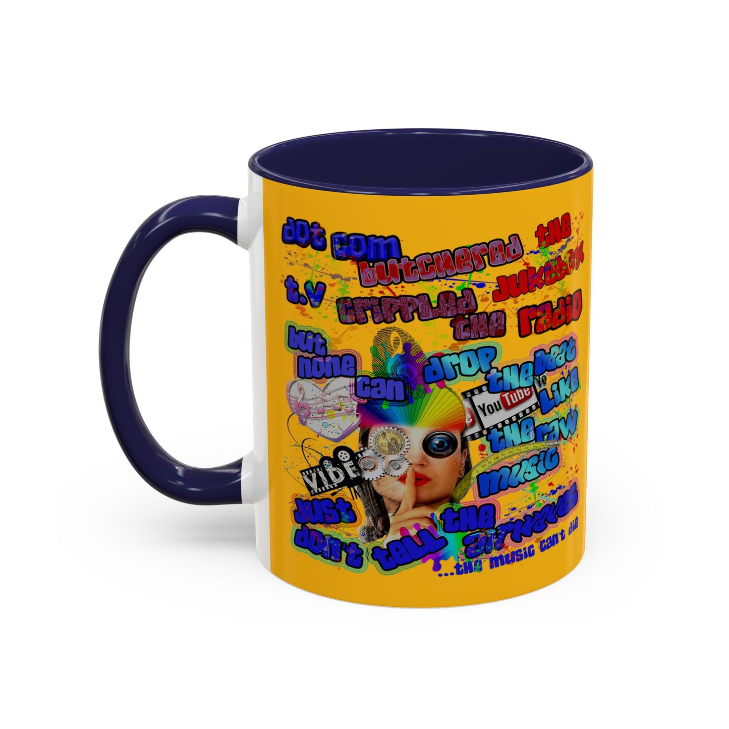drop the beat - Accent Mug (yellow)