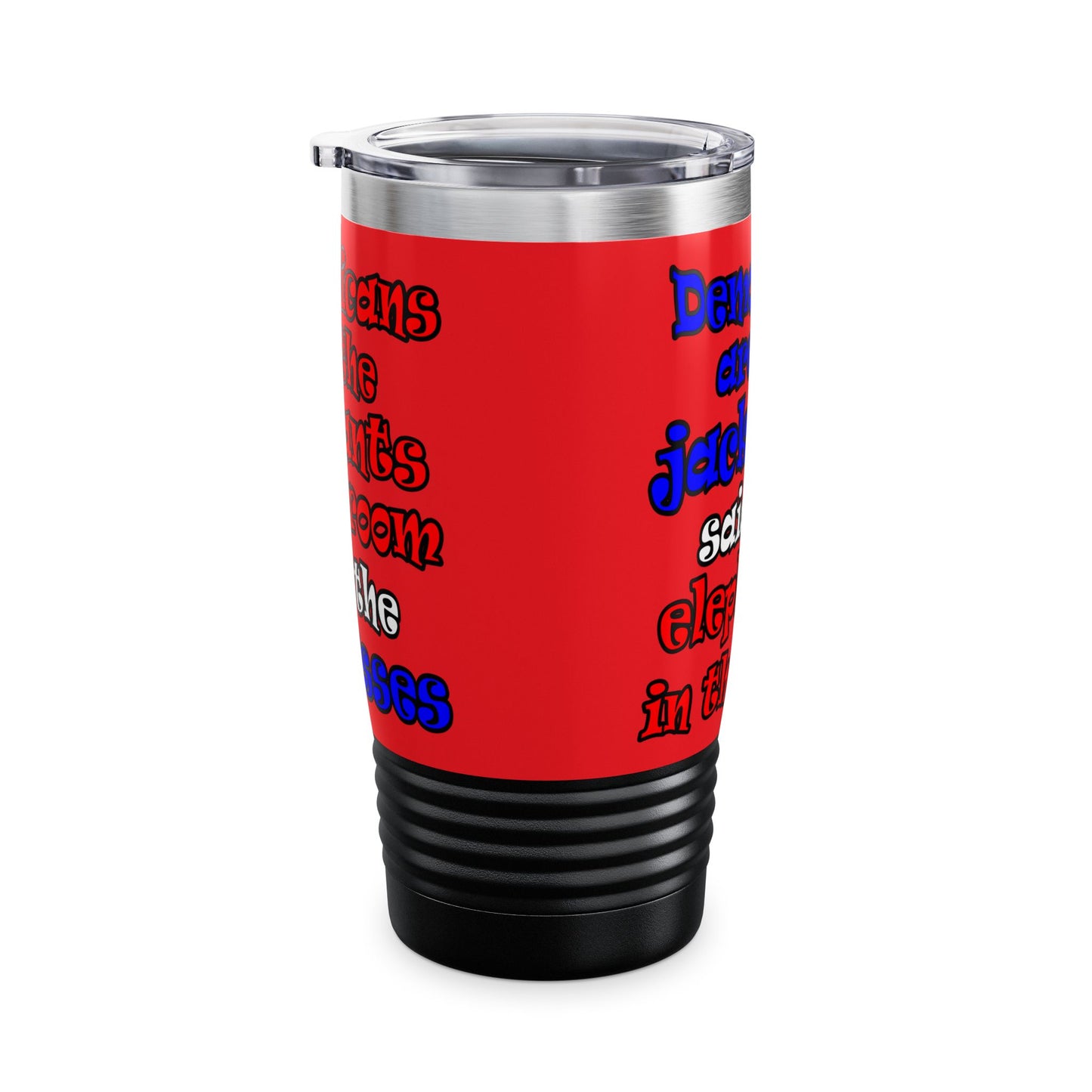 donkeys and elephants - Ringneck Tumbler, 20oz (red)