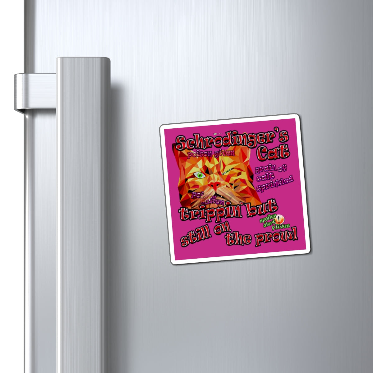 schrodinger's cat - Magnets - (pink)