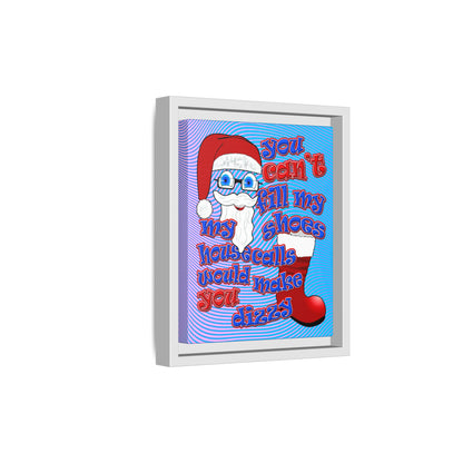 santa's shoes - framed canvas art (light blue-purple wave)