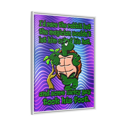 turtle race - framed canvas art (purple wave)