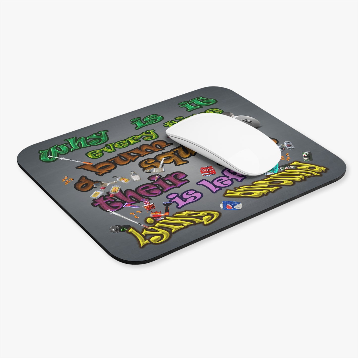 the bum's shit - Mouse Pad (Rectangle) (grey-light grey)