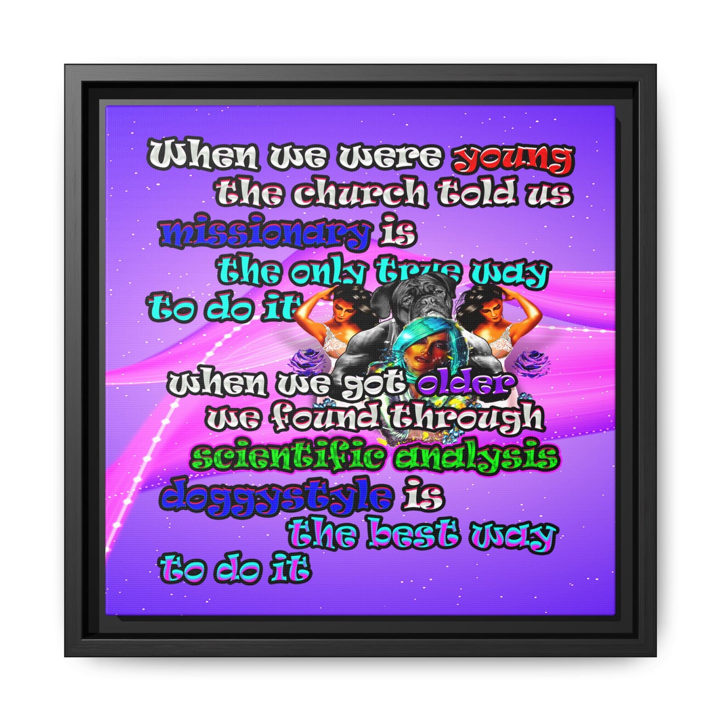 doggystyle - framed canvas art (purple-pink wave)