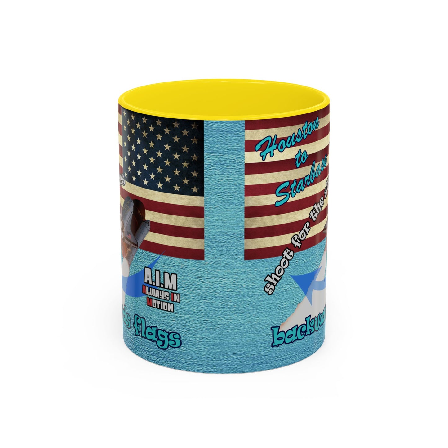 shoot for the stars - Accent Mug (faded blue)