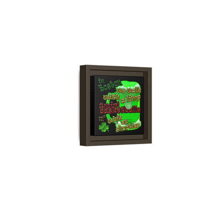 celtics logo - framed canvas art (black)