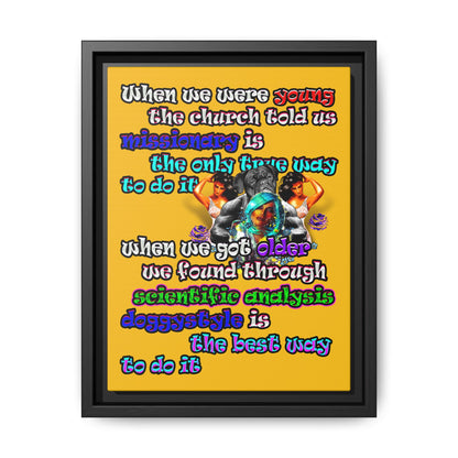 doggystyle - framed canvas art (yellow)