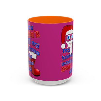 santa's shoes - Accent Mug (pink)