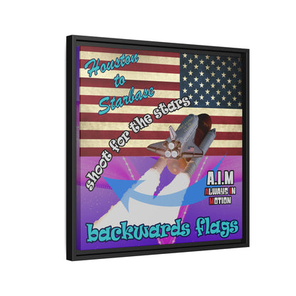 shoot for the stars - framed canvas art (purple-pink wave)