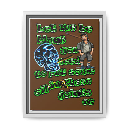 og - framed canvas art (brown)