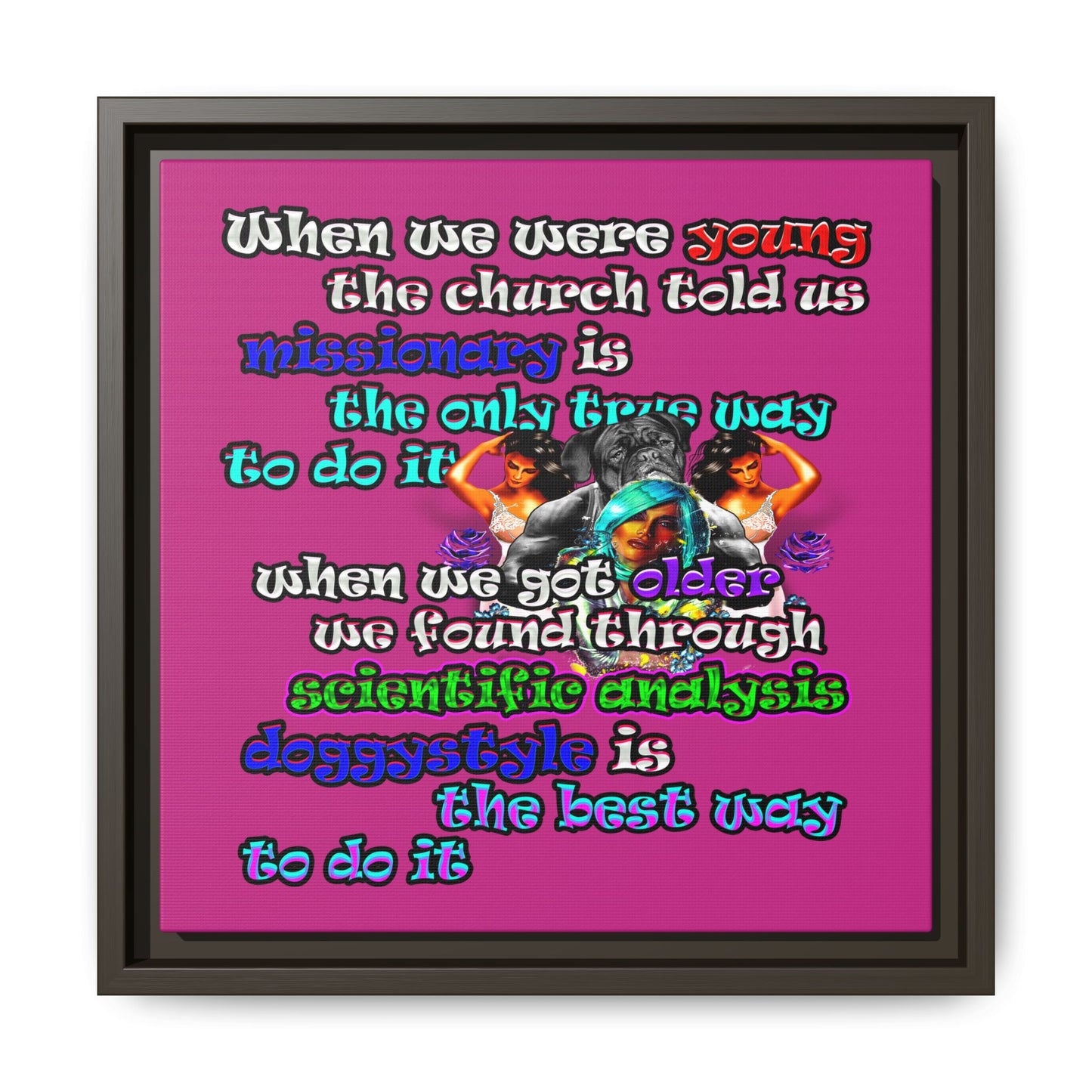 doggystyle - framed canvas art (pink)