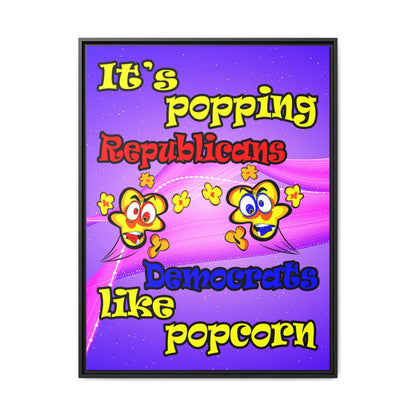 popping like popcorn - framed canvas art (purple-pink wave)