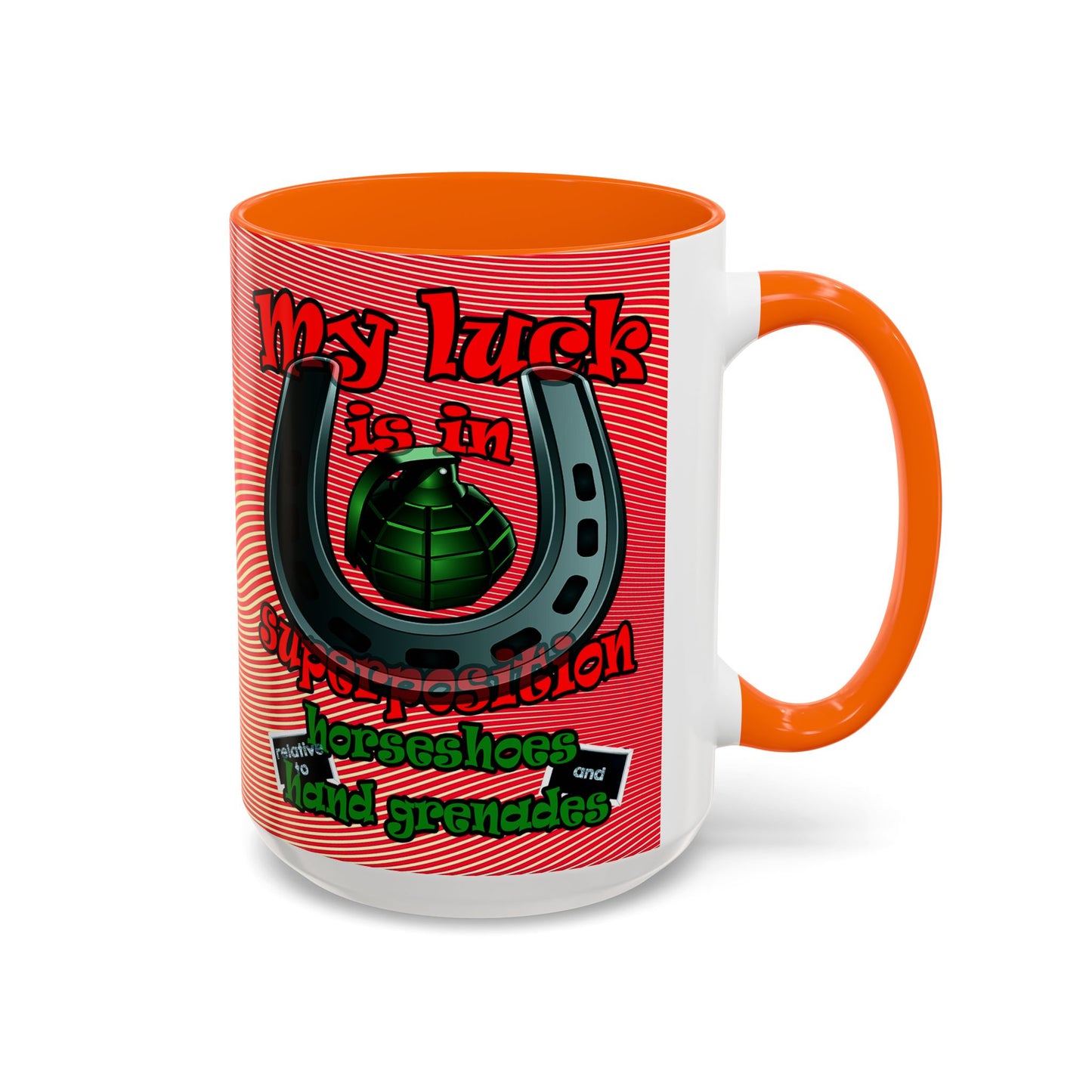 my luck - Accent Mug (yellow-orange wave)