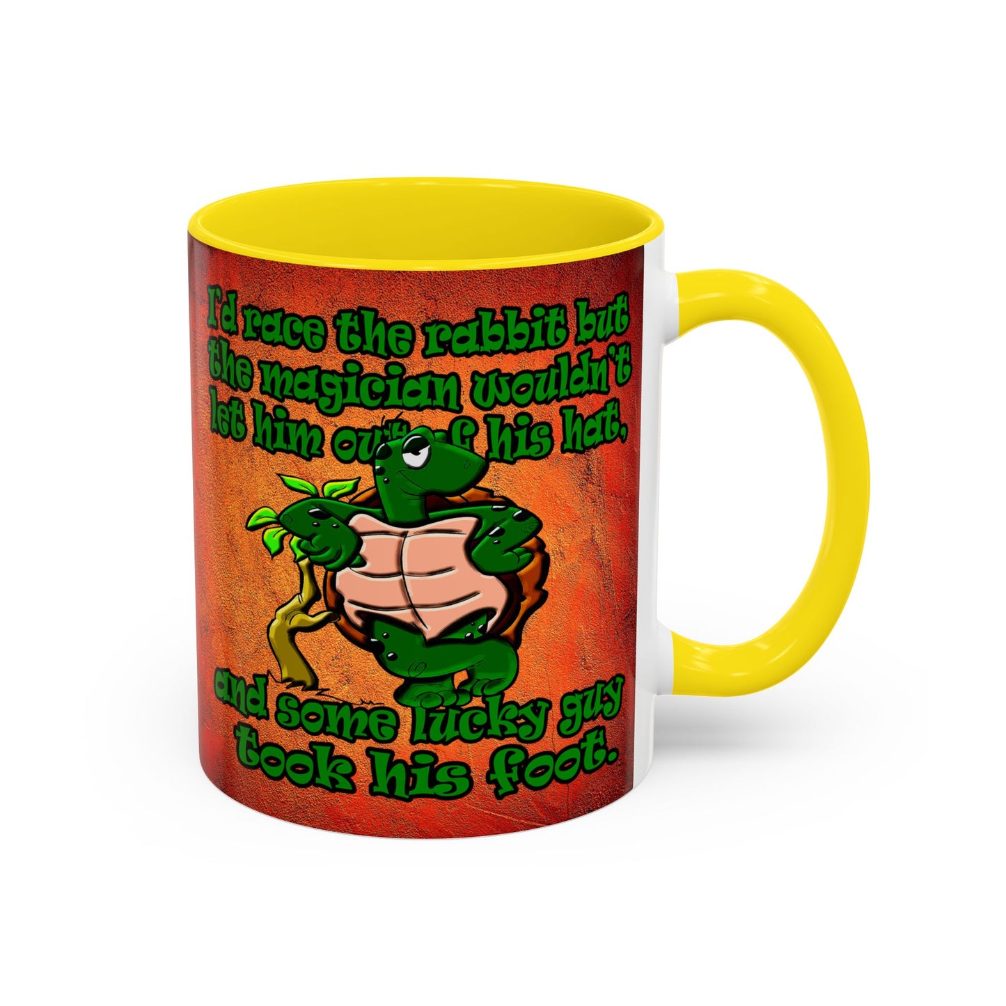 turtle race - Accent Mug (burnt orange)