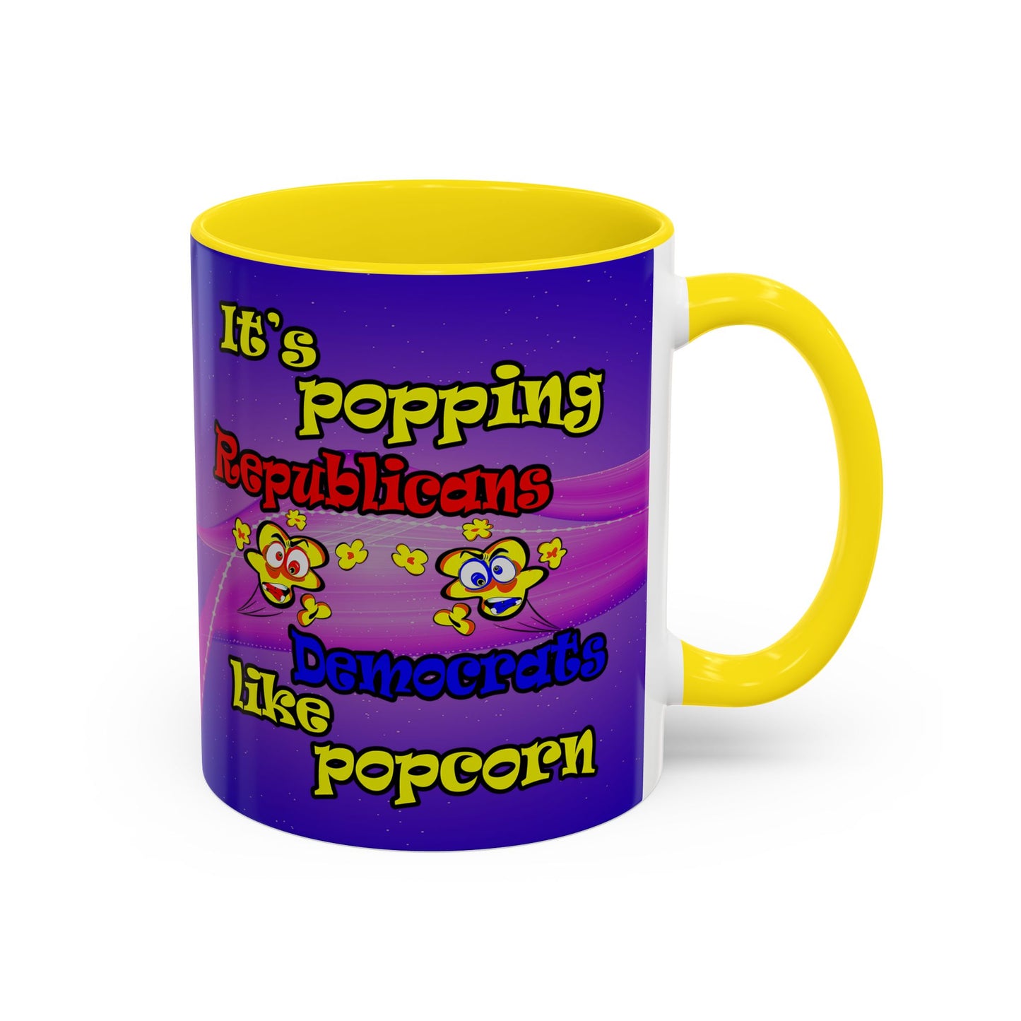 popping like popcorn - Accent Mug (purple-pink wave)
