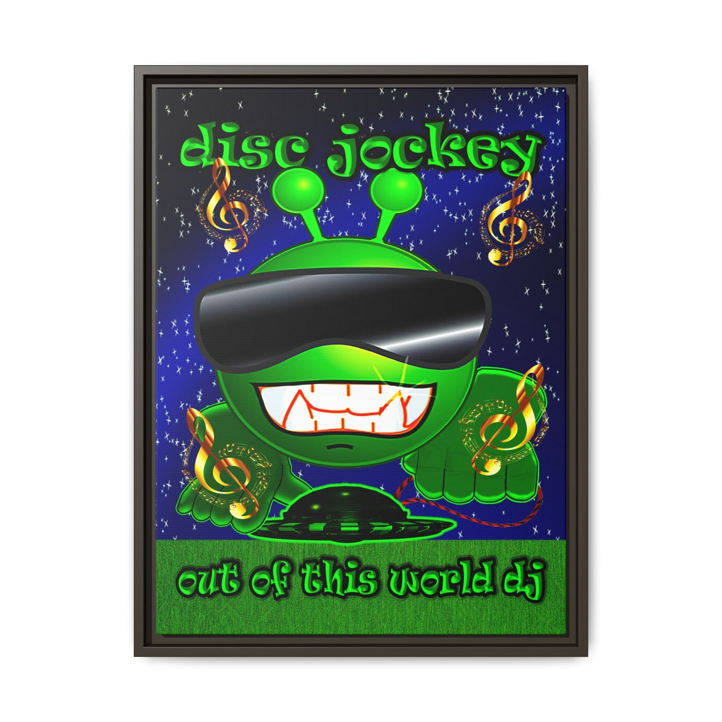 disc jockey - framed canvas art ('snoops' background)