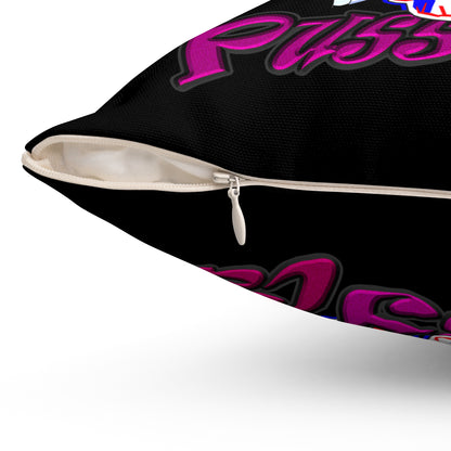 tag that - Spun Polyester Square Pillow - (black)
