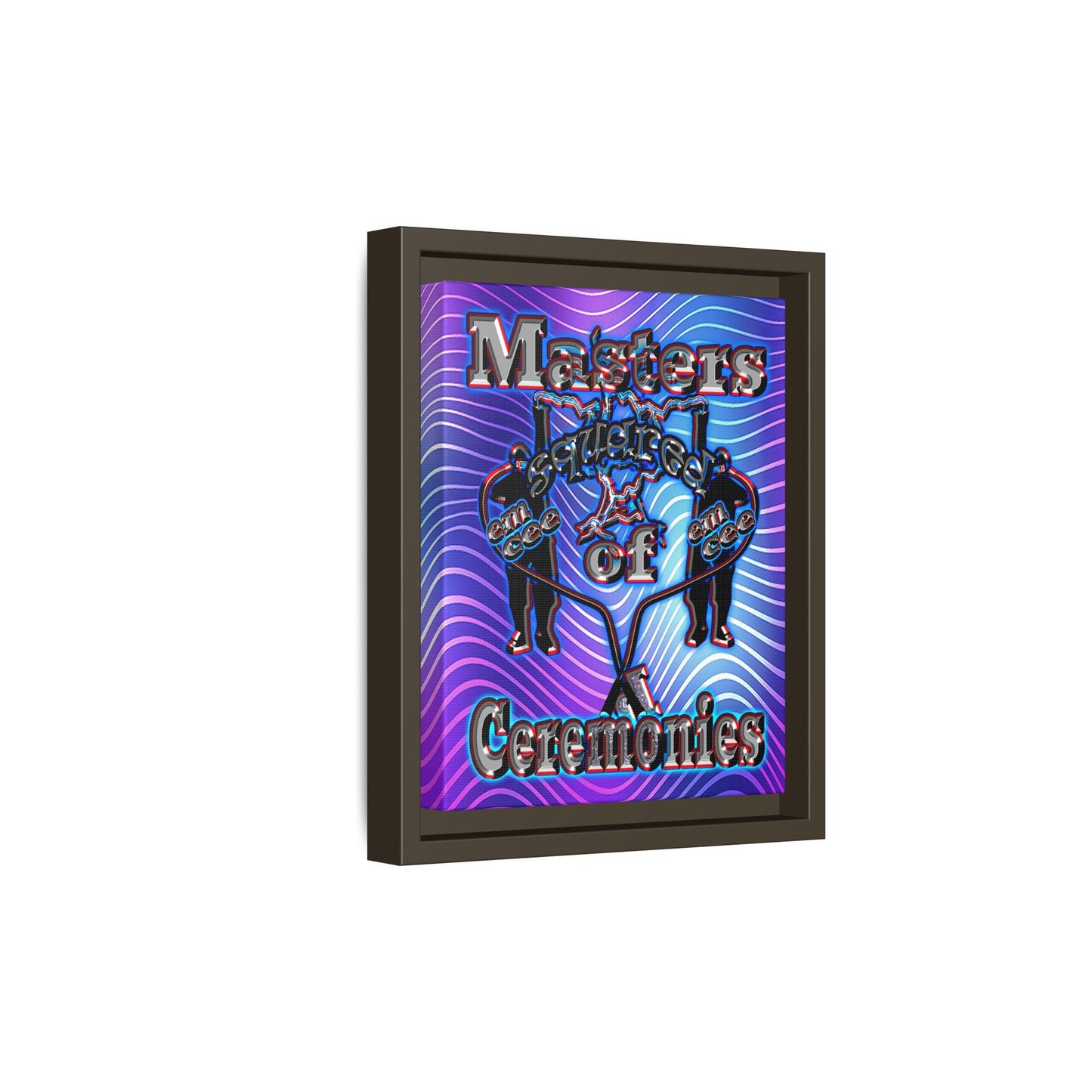 em cee squared - framed canvas art (purple wave)