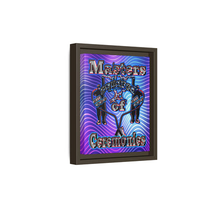 em cee squared - framed canvas art (purple wave)