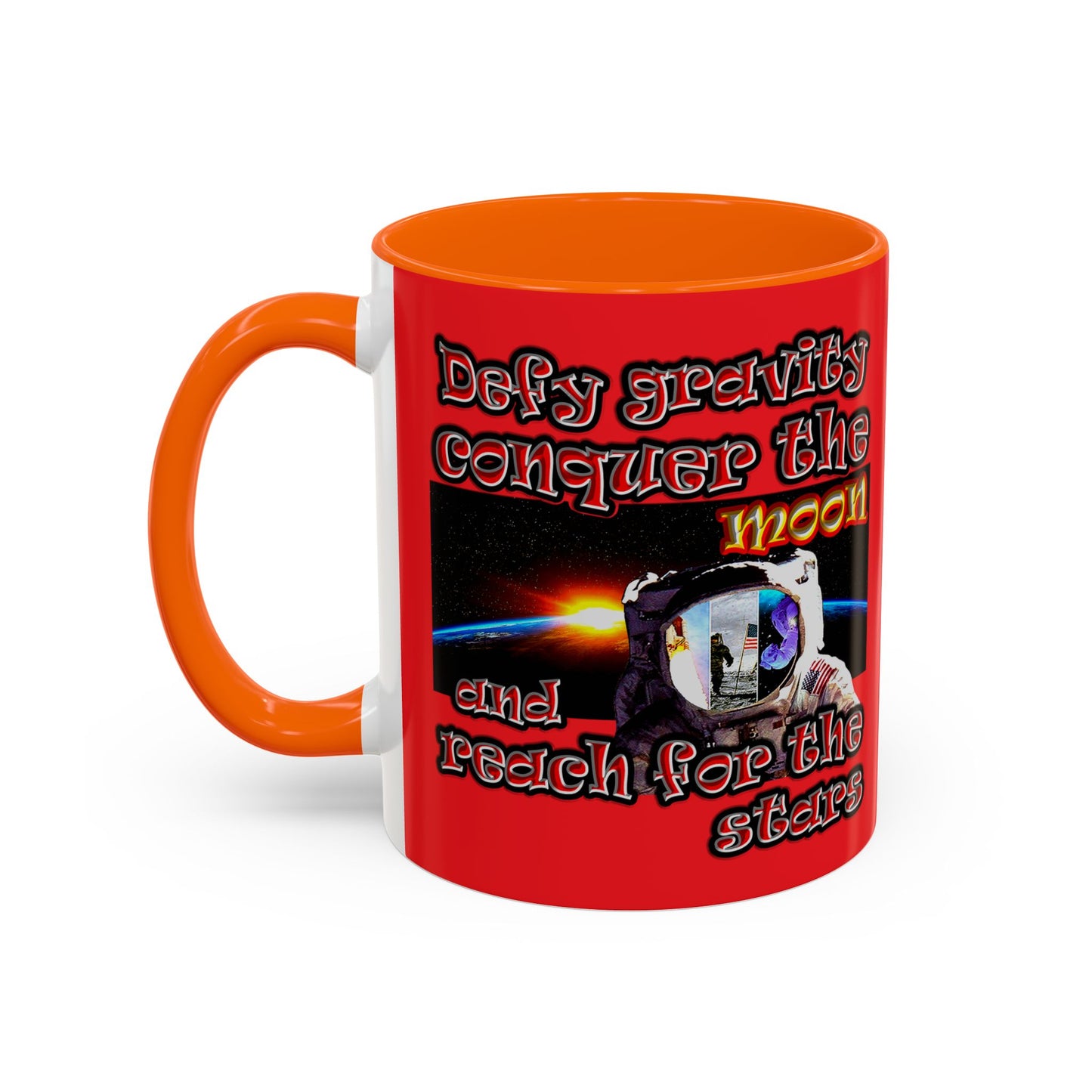 defy conquer reach - Accent Mug (red)