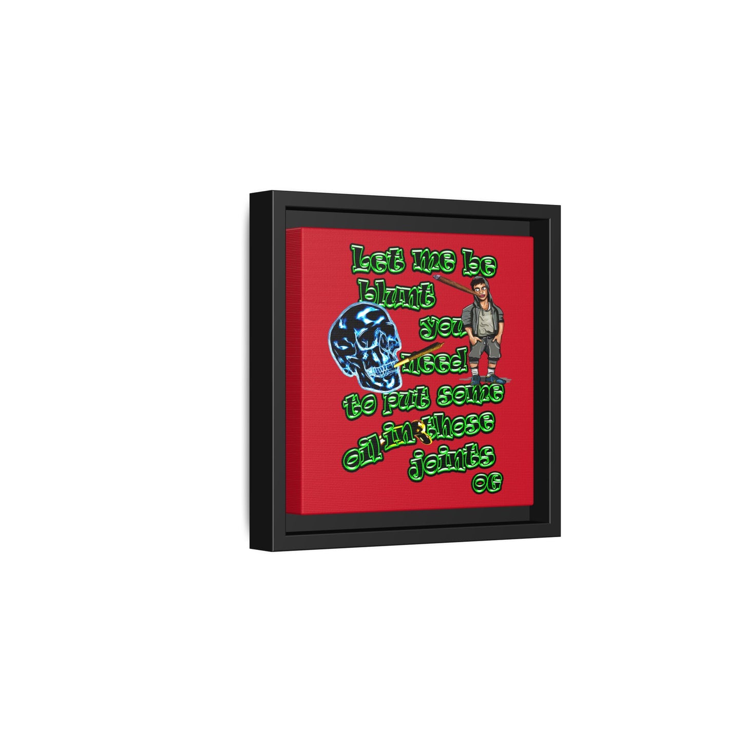 og - framed canvas art (dark red)
