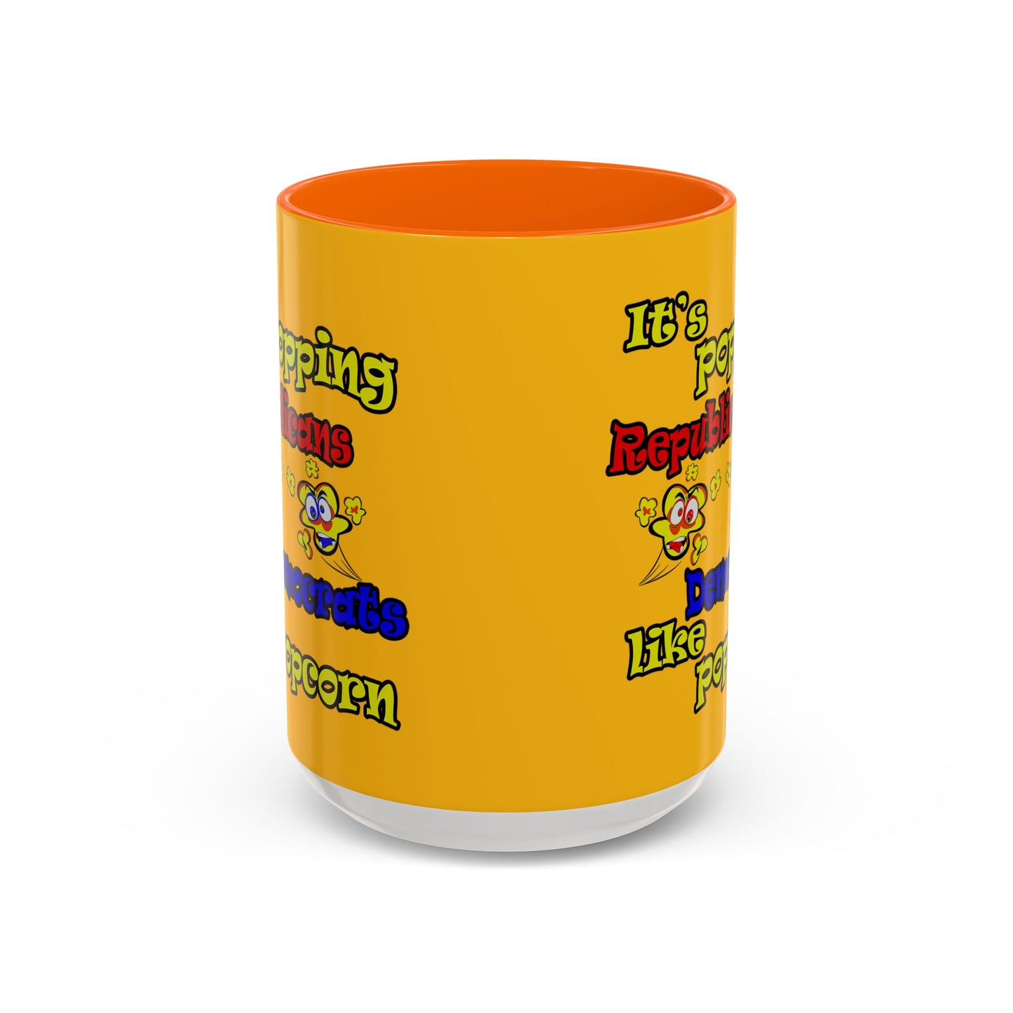 popping like popcorn - Accent Mug (yellow)