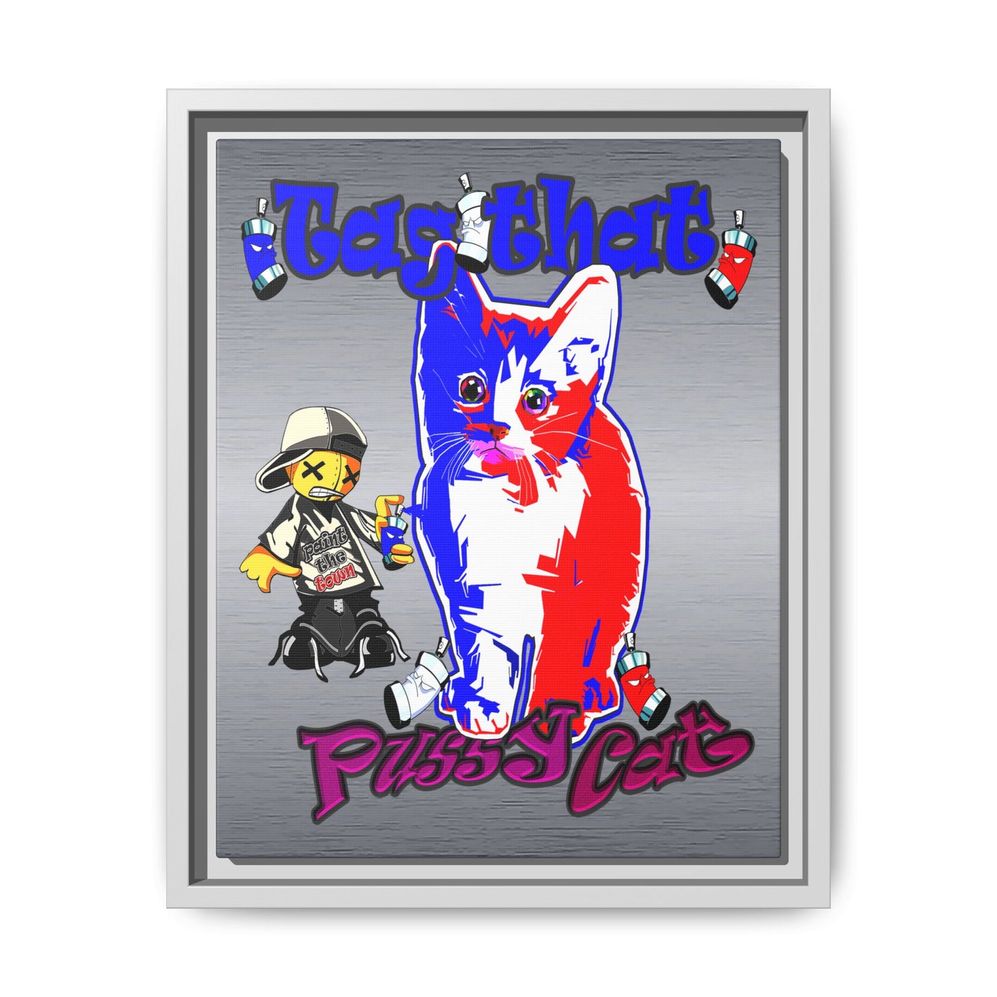 tag that - framed canvas art (brushed nickel)