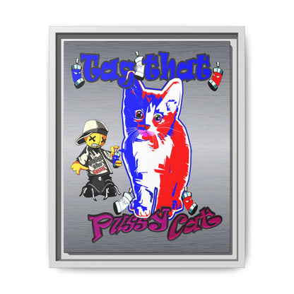 tag that - framed canvas art (brushed nickel)