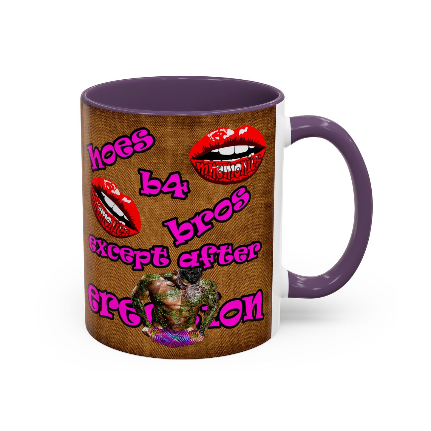 hoes b4 bros - Accent Mug (brown papyrus)