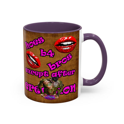 hoes b4 bros - Accent Mug (brown papyrus)