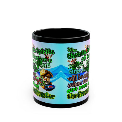christmas spirits of boston - Black Mug (light blue-pink wave)
