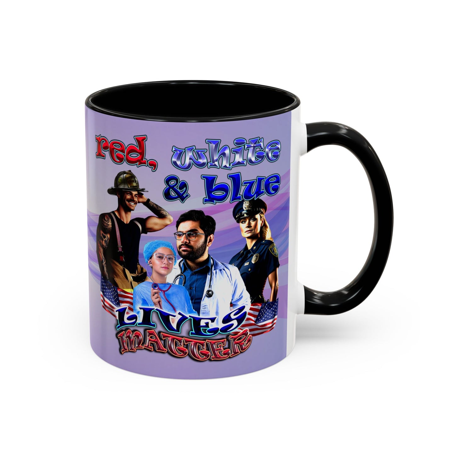 rw&b lives matter - Accent Mug (light blue-pink wave)