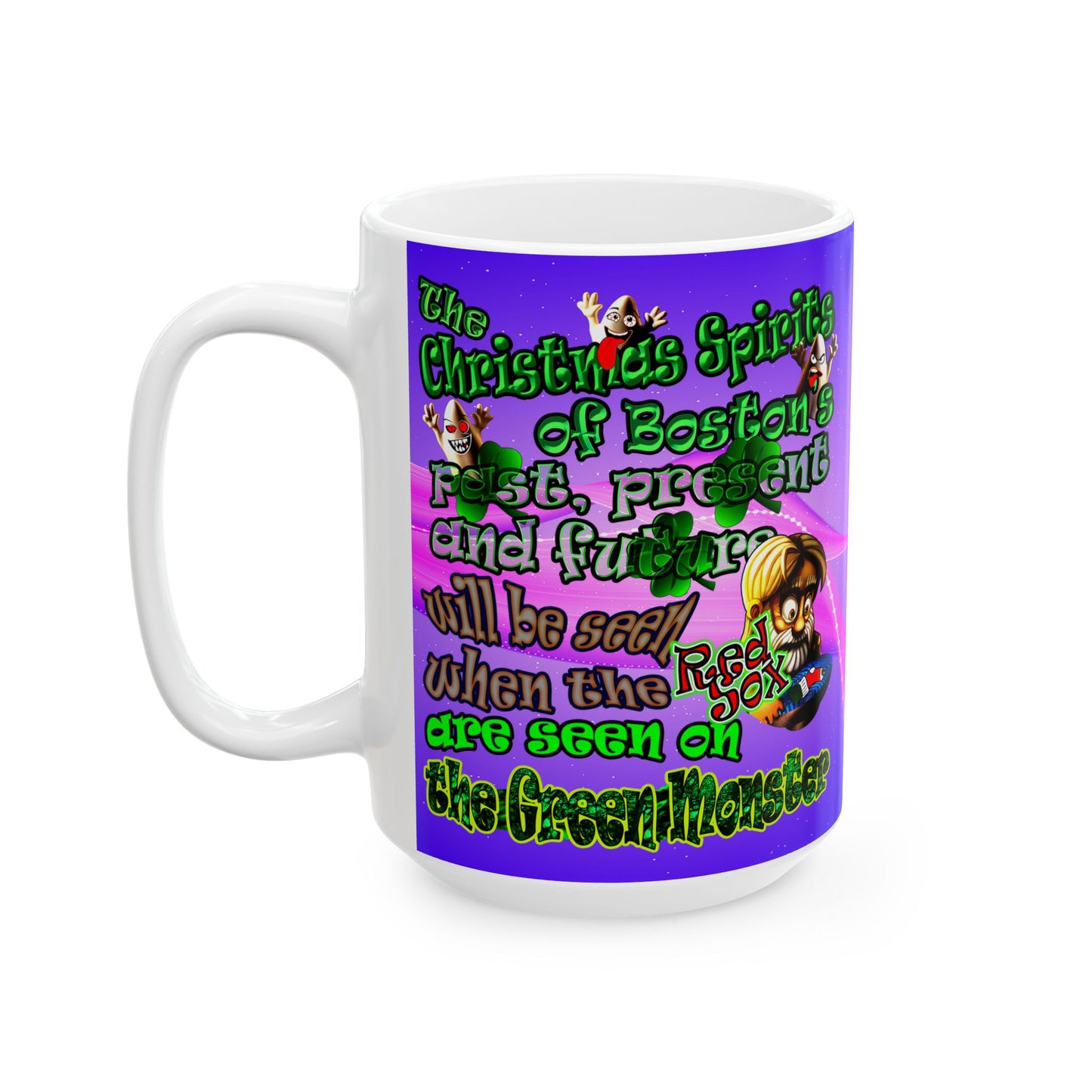 christmas spirits of boston - White Mug (purple-pink wave)