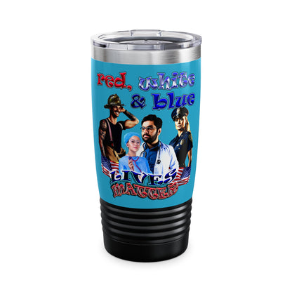 rw&b lives matter - Ringneck Tumbler, 20oz (turquoise)