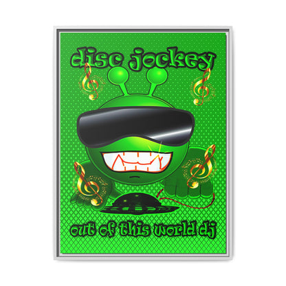 disc jockey - framed canvas art (logo green)